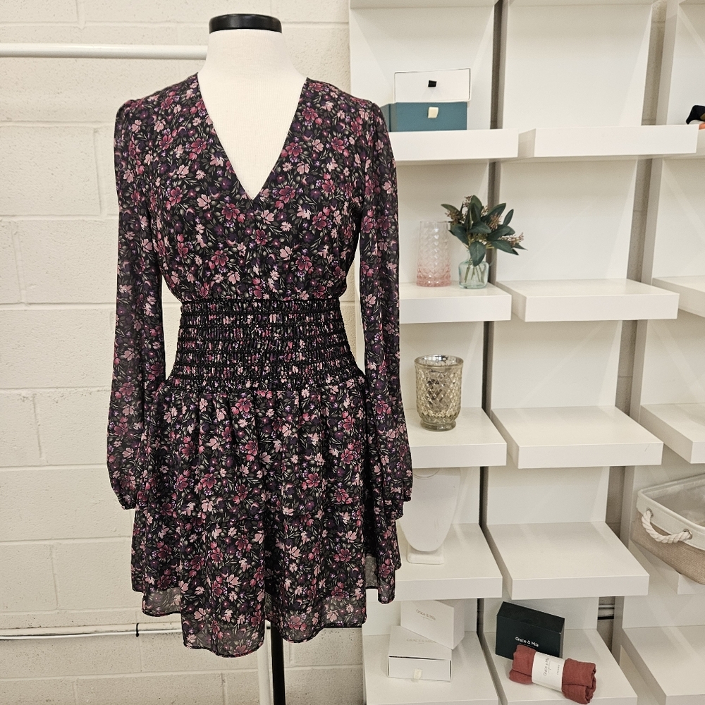 Purple Floral longsleeve dress